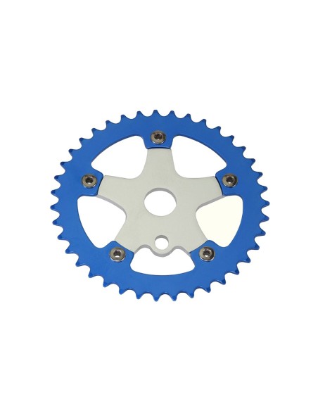 Alloy Chainring 1/2 X 1/8 39t Blue Chainring Sliver Spider.